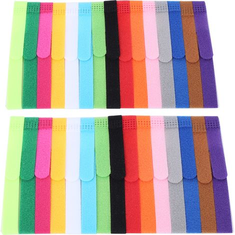 (60Pcs) Attaches Câbles Velcro Adhésifs Réutilisables, Organiseur Fils Électriques et Tuyaux