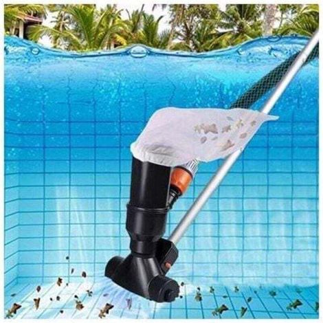 Aspirateur de Piscine Portable pour piscines Hors Sol, Spa Fontaine Jacuzzi aspirateur sous-Marin Noir avec tête d'aspiration à Feuilles et Manche à 5 Sections noir (1/4)