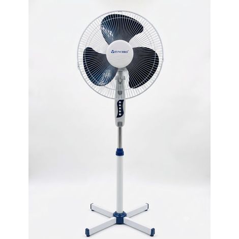 Ventilateur sur pied Blanc 40cm Oscillant Synchro FS-40 (1/2)
