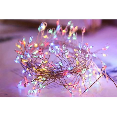 Guirlande lumineuse scintillante à LED, 8 modes d'éclairage, idéale pour les décorations de Noël, de chambre et de fêtes - Multicolore / 1,5 m (1/3)