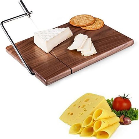 Trancheuse à fromage, râpe à fromage, planche à découper, acier inoxydable, fil métallique, trancheuse à fromage pour beurre, 25 x 17,5 x 1,8 cm (1/5)