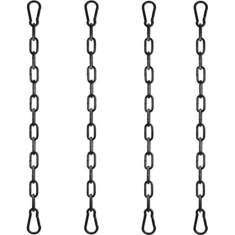 FENOPLASTICAChaîne d'extension 4 pièces Chaîne de Chaise Suspendue Ø4mm 50cm Chaîne en Métal Chaîne de Balançoire avec 8 pièces Mousqueton Porte clé (1/5)