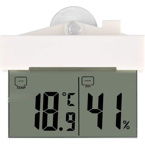 Thermomètre Hygromètre LCD avec Ventouse Affichage Numérique pour Maison Jardin Salle de Bains Serre Intérieur Extérieur (1/5)