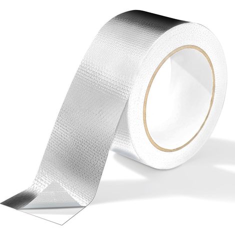 Ruban Adhésif Aluminium,50mm x 20m Aluminum foil tape Fibre de Verre Résistant à la Chaleur UV & à l'Eau, Imperméable pour Réparation d'Isolation (1/5)