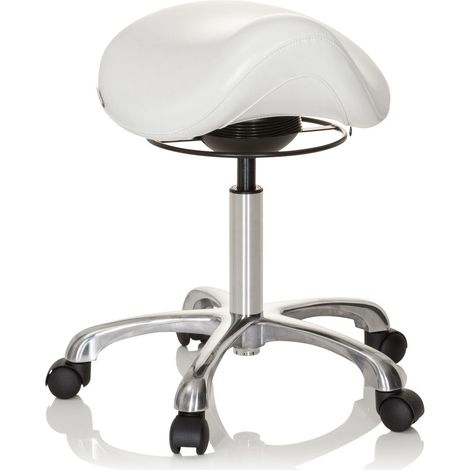 Sattelhocker / Sattelstuhl ORTHO SIT Kunstleder weiß hjh OFFICE