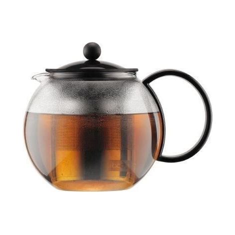 BODUM - Théière à piston ASSAM - Couvercle en plastique - Filtre en acier inoxydable - 1,0 l (1/8)