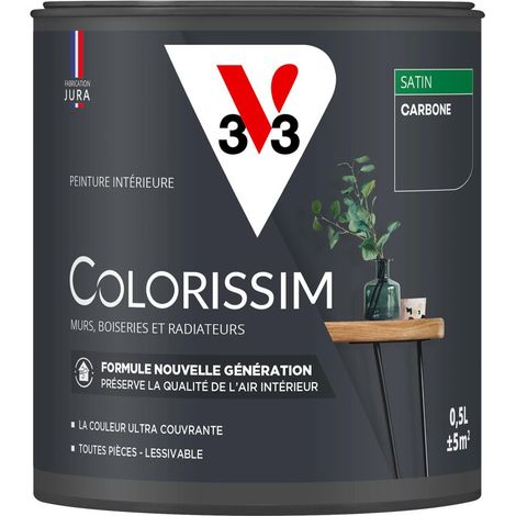 Peinture murale intérieure Colorissim® V33 Carbone Satin 0,5L