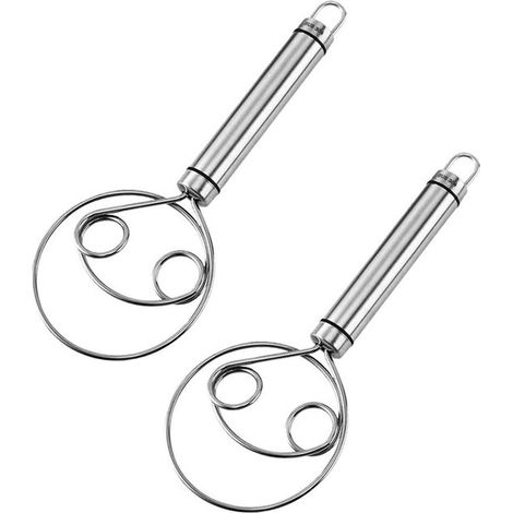 Fruste per impastare - Doppia frusta - Impastare - Acciaio inox - 21,5 x 8,5 cm (1/5)