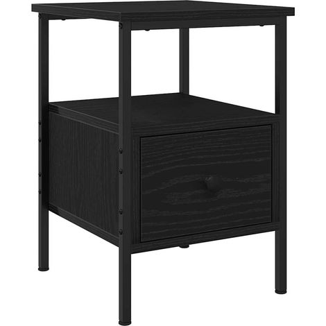 Maison Exclusive - Armadio da Notte Rovere Nero 34 x 36 x 50 cm Legno multistrato (1/5)