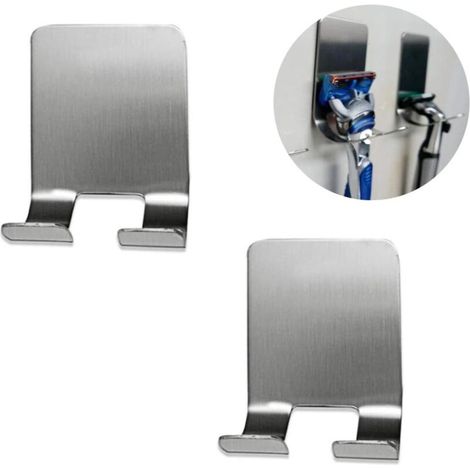 The Razor Holder Multifunctional Wall Hooks, Bathroom Razor Holder Shower Hooks Waterproof Multifunctional Toothbrush Hooks Wall Hooks (Stainless Steel)