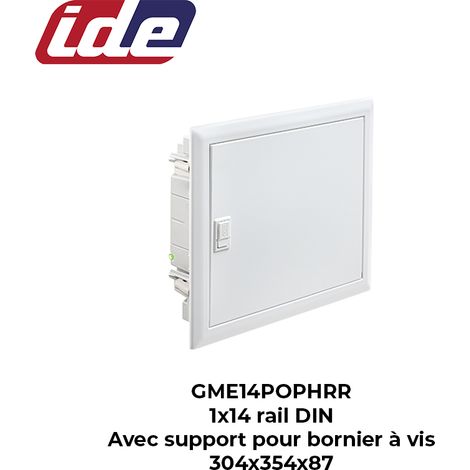 Coffret GOLD MÉTAL encastrable porte métallique IP40 1x14 modules + barre de terre (1/2)