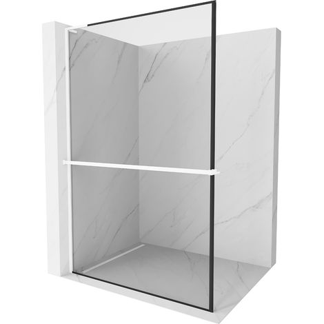 Mexen Kioto+ L paroi de douche avec étagère Walk-in 60 x 200 cm, motif noir, blanc - 800-060-123-20-70 (1/5)