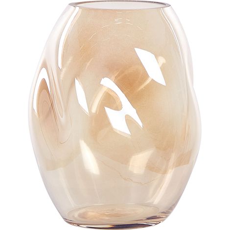 Florero de vidrio naranja 20 cm jarrón sobremesa moderno decoración Gerakini