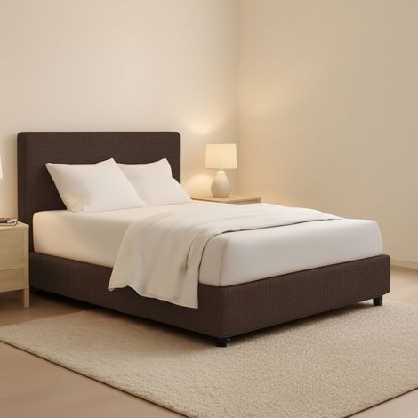 Letto Matrimoniale Lichfield, Sfoderabile, Contenitore Made in Italy, Marrone (1/5)