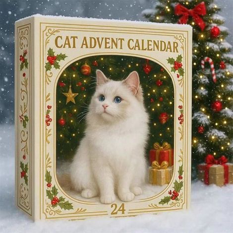 Calendrier de l'Avent pour chats - - Pendentif acrylique 2D - 24 jours - Décoration artistique (1/4)