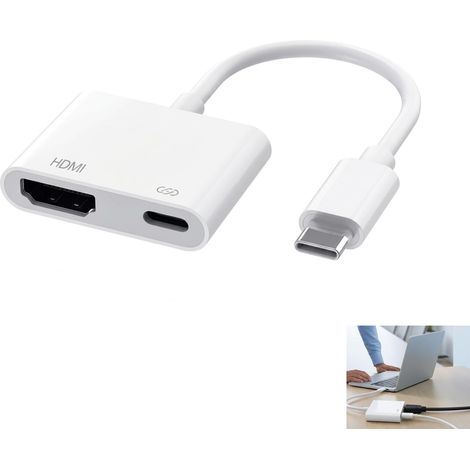 Adaptateur USB C OTG 2 en 1 4K 60Hz, Adaptateur USB-C vers HDMI avec Charge PD 100W, Convertisseur Type C vers HDMI pour 16 15 Galaxy S24 S23 Tablette Ordinateur Portable TV (1/5)