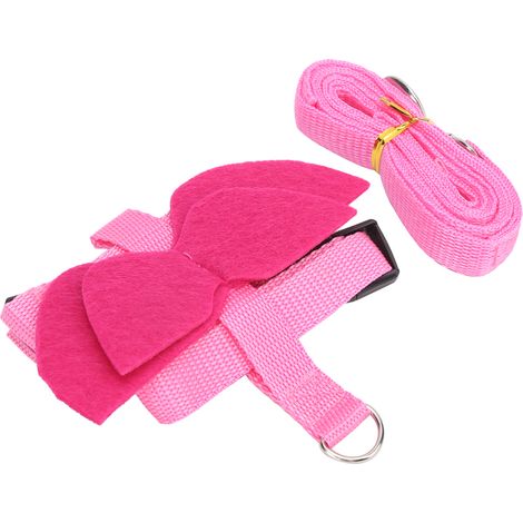 Harnais de sécurité pour lapins, harnais de promenade et laisse avec aile pour petits animaux, aile rose, taille L (1/5)