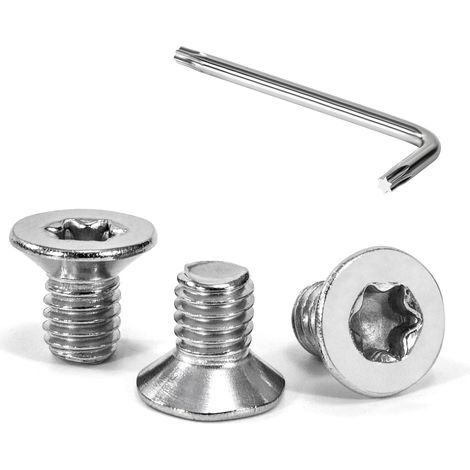 Vis à Tête Fraisée Torx M6 x 10 mm Vis à Six Pans Creux en Acier Inoxydable A2 V2A à Tête Fraisée Métaux avec Clé T30 Filetage Complet 30 Pièces (1/5)