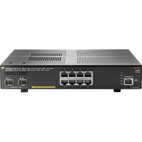Aruba 2930F 8G PoE+ 2SFP+ Managed L3 Gigabit Ethernet (10/100/1000) Power over Ethernet (PoE) 1U Grau