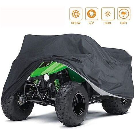 Housse de protection pour quad en plein air, imperméable coupe-vent anti-UV et anti-poussière, pour protéger votre quad par tous les temps, convient à la plupart des types de quads (Noir (1/5)