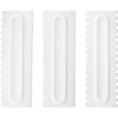 Lot de 3 grattoirs à crème en plastique, outil de modelage pour gâteau fondant, décoration de dessert (1/5)