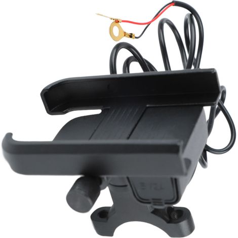 Support téléphone moto avec socle renforcé, chargeur USB rapide, fixation robuste pour guidon de motocyclette (1/5)