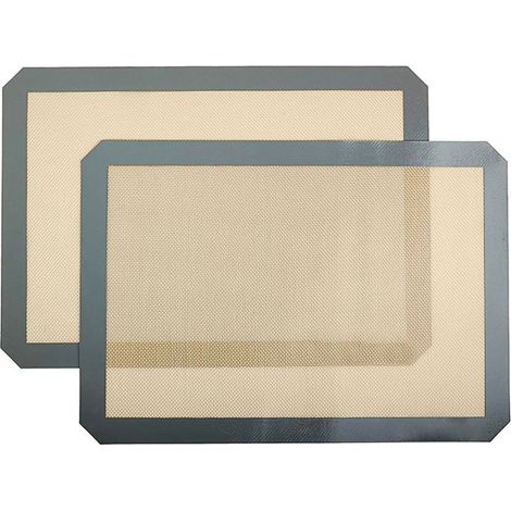 Ecleanfy - Tapis de cuisson rectangulaire en silicone , lot de 2, gris, 29,5 cm x 42 cm (1/5)
