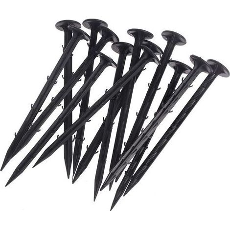 Piquets de Fixation pour Jardin 200mm 20Pièces pour la Fixation des Tissus Anti Mauvaises Herbes - Ancrage de Sol en Plastique ou Filet Anti-Taupe (1/5)