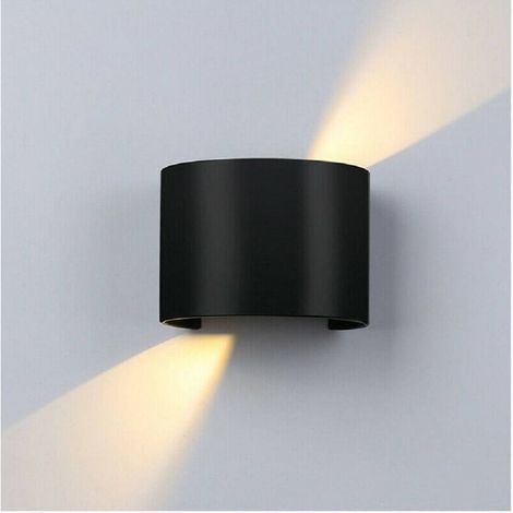 TrAdE Shop Traesio - Applique Parete Nero 28led 12w Ip55 Luce Fredda 6500k Calda 3000k Up & Down Es44 - -Bianco Freddo      - (1/2)