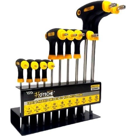 SET 10 CHIAVI TORX CON IMPUGNATURA A T MANICO ANTISCIVOLO 262009