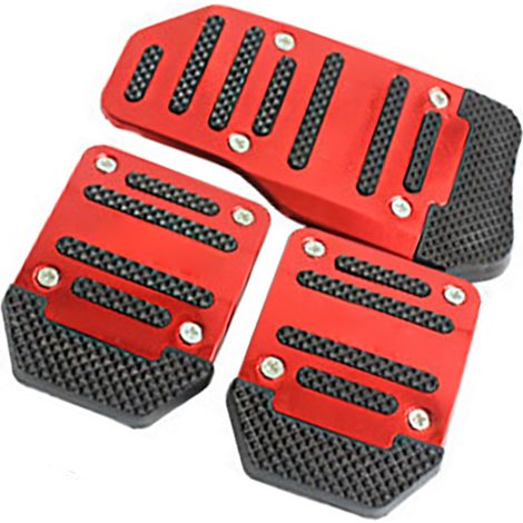 Lot de 3 protections de pédale de frein antidérapantes et résistantes à l'usure, pour pédale d'accélérateur manuelle de voiture (rouge). (1/4)