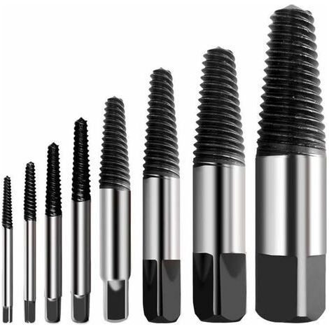 Extracteur de Vis Cassé Extracteur de Vis Multi-éclaté Kit Dureté en Acier Inoxydable Extracteur de Boulon de Vis Cassé Facile à Décoller Convient pour Enlever des Vis Endommagées (8pcs) (1/5)
