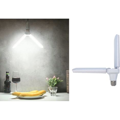 Lampada led pieghevole 30w luce fredda 2 pale ventaglio e27 richiudibile (1/4)