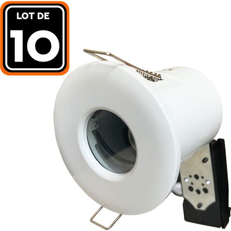 10 Support Spot BBC BLANC IP65 avec Douille GU10 (1/5)