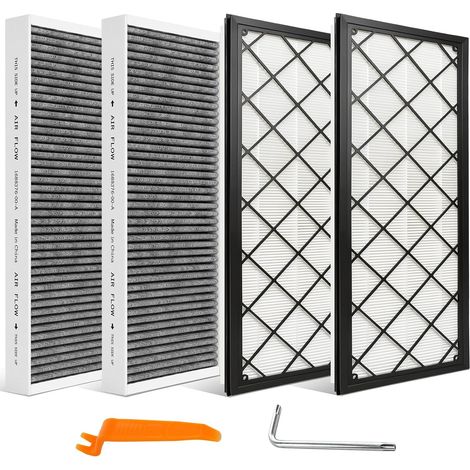 Filtre d’Habitacle HEPA au Charbon Actif Compatible avec Model Y 2020-2026 et Juniper, Kit de Filtres à Air pour Climatisation et Coffre Avant, Améliore la Qualité de l’Air Intérieur (1/5)