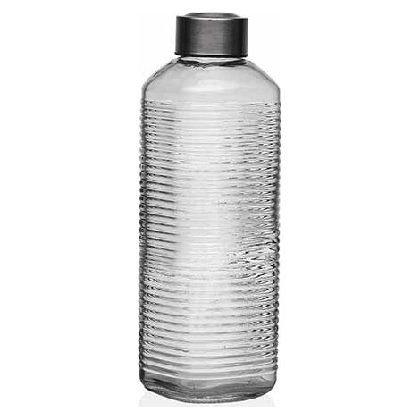 VERSA botella vidrio reutilizable 1000 ml , Botella de agua vidrio reutilizable 1000 mlMarca :versaColor transparenteMaterial:vidrio aluminioCapacidad: 1 l  Med