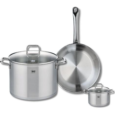 Ensemble de 1 Poêle de cuisson 28 cm et 2 faitouts 12 et 26 cm Elo Profi Citrin (1/5)