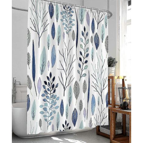 Rideaux de douche à motifs floraux et végétaux tropicaux, imperméables, 180 x 180 cm. (1/3)