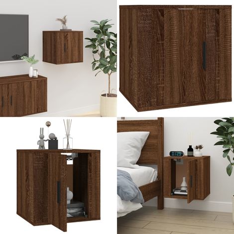 Meuble TV mural Chêne marron 40x34,5x40 cm - Meubles Tv Murale - Meuble Tv Moderne - Meuble Tv Suspendu - Étagère Murale - Armoire Tv - Home & Living (1/5)