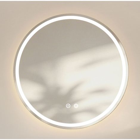 Miroir de salle de bain 80 cm avec éclairage LED, antibuée, intensité variable, 3 températures de couleur, verre argenté (1/5)