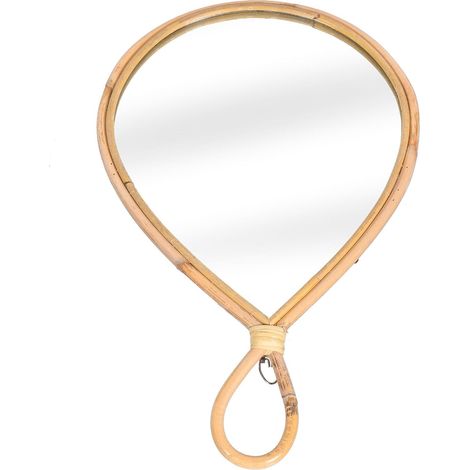 Miroir Mural Décoratif Tissé en Osier 28 Cm Fait Main Naturel Chambre Salle de Bain Décoration Murale Suspendue Artisanale (1/5)