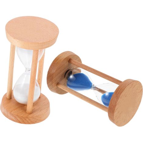 Ensemble de 2 sabliers en verre et bois pour la cuisine (1/4)
