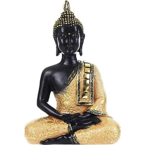 Collection de Bouddhas thaïlandais, sculpture d'intérieur, cadeau ou décoration de jardin, résine dorée, 15 cm (1/4)