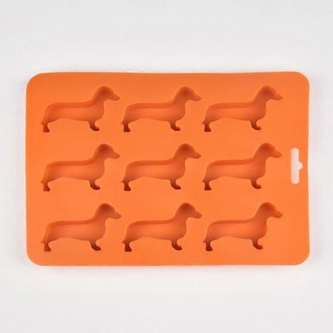 Moule à glaçons 9 trous en forme de chiot, moule en silicone en forme de teckel, bac à glaçons pour chien