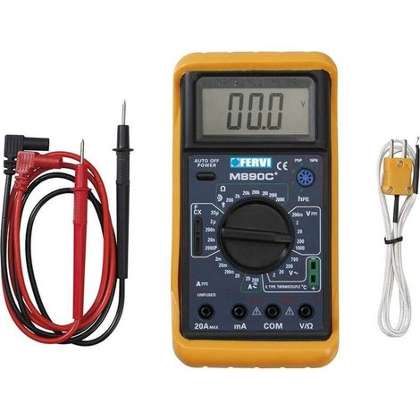 Multimètre numérique LCD 750V Courant 20A Résistance 20MΩ Testeur de continuité et diode T050