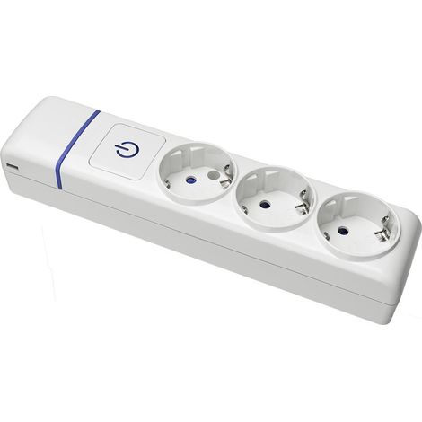 Mehrfachsockel mit 3 Ausgängen t/tl 10/16A mit Lichtschalter Solera 8003PIL