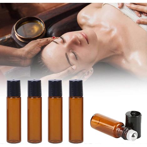 Lot de 20 flacons roll-on en verre brun pour huiles essentielles et parfums, 5 ml (1/5)