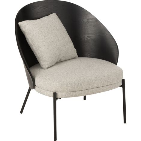 Chaise design bois et métal Noir 72x77x82 cm (1/5)