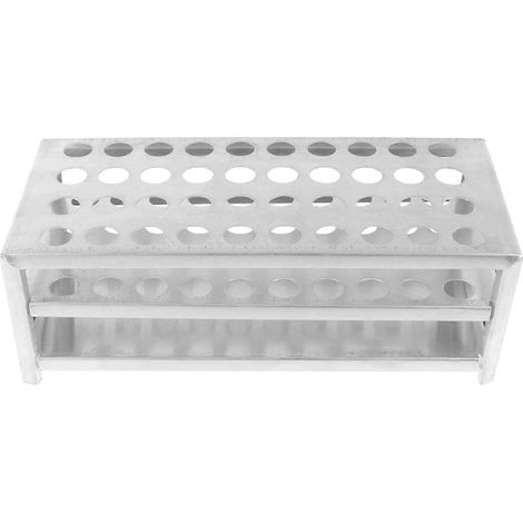 Support portable pour tubes à essai en aluminium, porte-tubes de prélèvement sanguin, organisateur de rangement pour matériel scolaire de laboratoire (40 x 12,5)-20X8.7X7CM-Silver