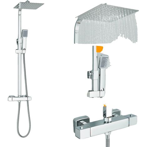Ensemble de douche, hauteur réglable, construction en laiton durable, Chrome A (1/2)